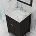 Alya Bath Norwalk 24" Single Espresso Freestanding Bathroom Vanity With Carrara Marble Top, Ceramic Sink and Wall Mounted Mirror