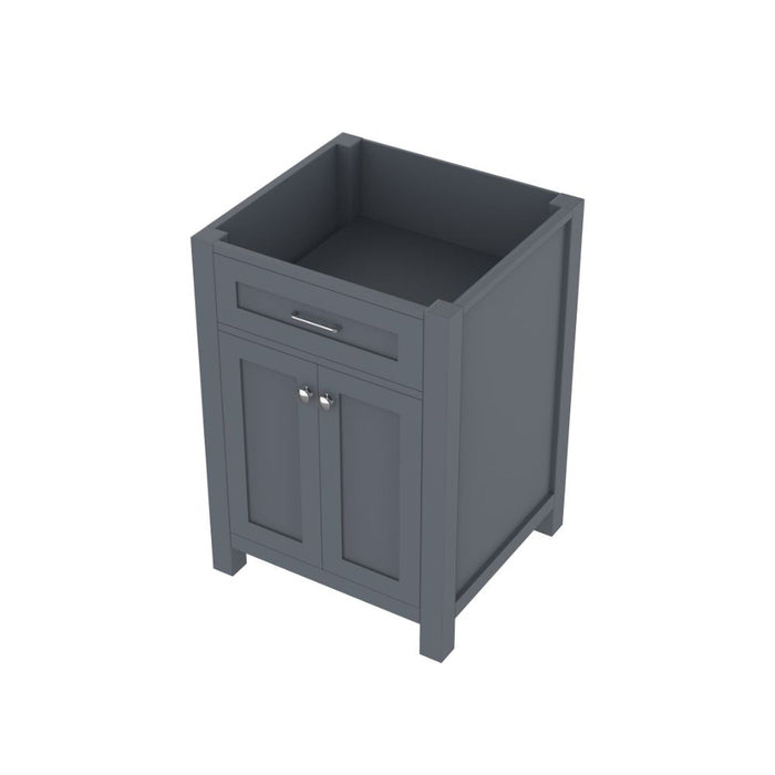 Alya Bath Norwalk 24" Single Gray Freestanding Bathroom Vanity With Brushed Nickel Edge Handles