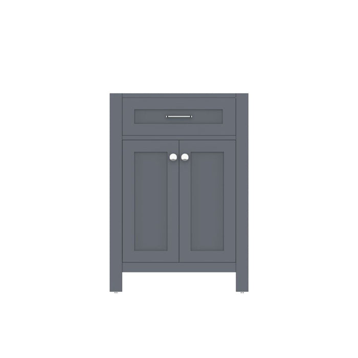 Alya Bath Norwalk 24" Single Gray Freestanding Bathroom Vanity With Brushed Nickel Edge Handles