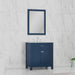 Alya Bath Norwalk 30" Single Blue Freestanding Bathroom Vanity With Carrara Marble Top, Ceramic Sink and Wall Mounted Mirror