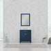 Alya Bath Norwalk 30" Single Blue Freestanding Bathroom Vanity With Carrara Marble Top, Ceramic Sink and Wall Mounted Mirror