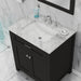 Alya Bath Norwalk 30" Single Espresso Freestanding Bathroom Vanity With Carrara Marble Top, Ceramic Sink and Wall Mounted Mirror