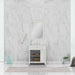 Alya Bath Norwalk 30" Single White Freestanding Bathroom Vanity With Carrara Marble Top, Ceramic Sink and Wall Mounted Mirror