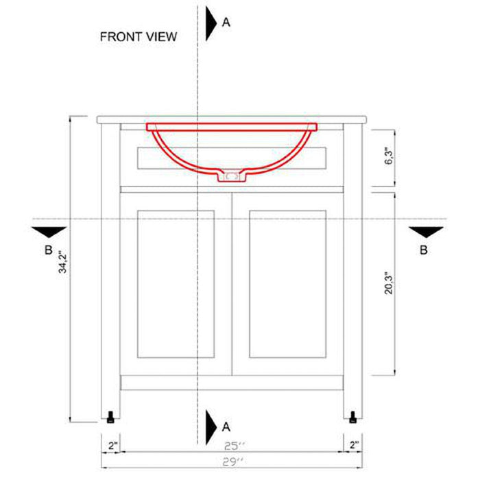 Alya Bath Norwalk 30" Single White Freestanding Bathroom Vanity With Carrara Marble Top, Ceramic Sink and Wall Mounted Mirror