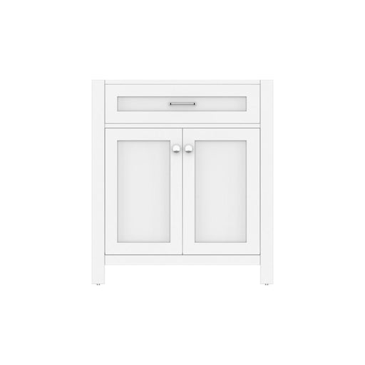 Alya Bath Norwalk 30" Single White Freestanding Bathroom Vanity with Brushed Nickel Edge Handles