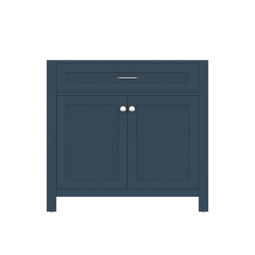 Alya Bath Norwalk 36" Single Blue Freestanding Bathroom Vanity With Brushed Nickel Edge Handles