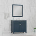 Alya Bath Norwalk 36" Single Blue Freestanding Bathroom Vanity With Carrara Marble Top, Ceramic Sink and Wall Mounted Mirror