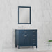 Alya Bath Norwalk 36" Single Blue Freestanding Single Bathroom Vanity With Drawers, Carrara Marble Top and Ceramic Sink and Wall Mounted Mirror