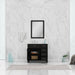 Alya Bath Norwalk 36" Single Espresso Freestanding Bathroom Vanity With Drawers, Carrara Marble Top, Ceramic Sink and Wall Mounted Mirror