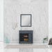 Alya Bath Norwalk 36" Single Gray Freestanding Bathroom Vanity With Carrara Marble Top, Ceramic Sink and Wall Mounted Mirror