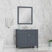Alya Bath Norwalk 36" Single Gray Freestanding Bathroom Vanity With Carrara Marble Top, Ceramic Sink and Wall Mounted Mirror