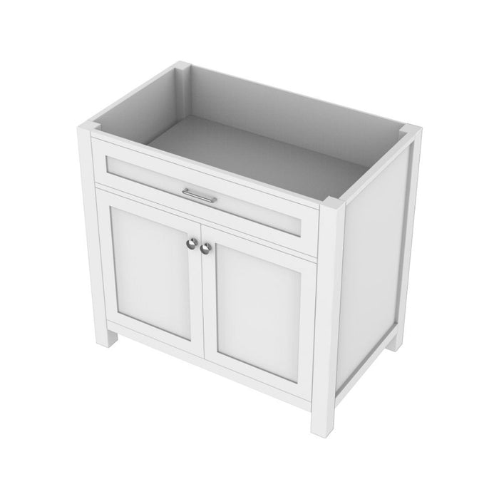 Alya Bath Norwalk 36" Single White Freestanding Bathroom Vanity With Brushed Nickel Edge Handles