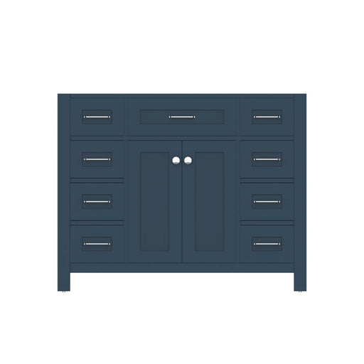 Alya Bath Norwalk 42" Single Blue Freestanding Bathroom Vanity With Brushed Nickel Edge Handles