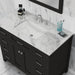 Alya Bath Norwalk 42" Single Espresso Freestanding Bathroom Vanity With Carrara Marble Top, Ceramic Sink and Wall Mounted Mirror