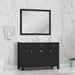 Alya Bath Norwalk 48" Single Espresso Freestanding Bathroom Vanity With Carrara Marble Top, Ceramic Sink and Wall Mounted Mirror
