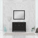 Alya Bath Norwalk 48" Single Espresso Freestanding Bathroom Vanity With Carrara Marble Top, Ceramic Sink and Wall Mounted Mirror