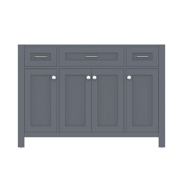 Alya Bath Norwalk 48" Single Gray Freestanding Bathroom Vanity With Brushed Nickel Edge Handles