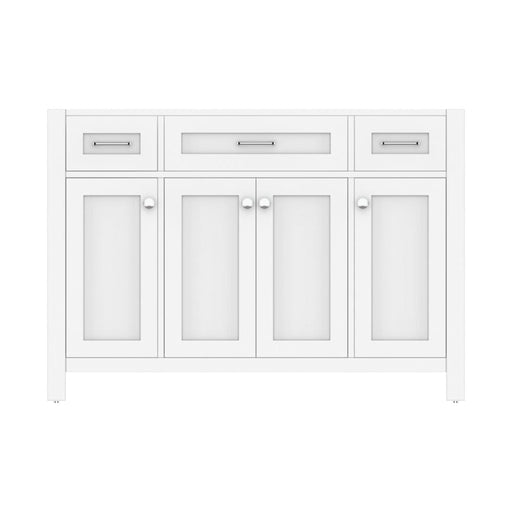 Alya Bath Norwalk 48" Single White Freestanding Bathroom Vanity With Brushed Nickel Edge Handles