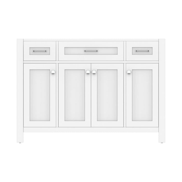 Alya Bath Norwalk 48" Single White Freestanding Bathroom Vanity With Brushed Nickel Edge Handles