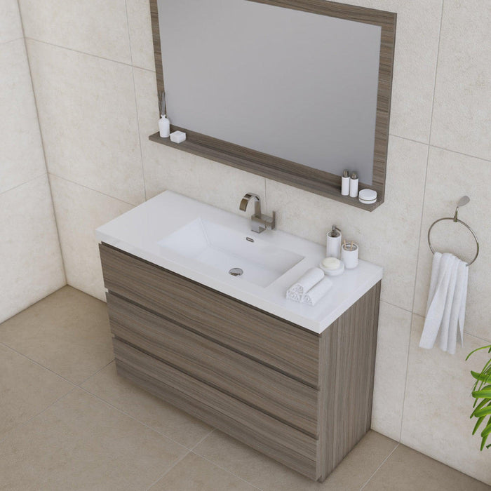 Alya Bath Paterno 48" Single Gray Modern Freestanding Bathroom Vanity With Acrylic Top and Integrated Sink