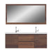 Alya Bath Paterno 60" Double Rosewood Modern Wall Mounted Bathroom Vanity With Acrylic Top and Integrated Sink