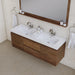 Alya Bath Paterno 60" Double Rosewood Modern Wall Mounted Bathroom Vanity With Acrylic Top and Integrated Sink