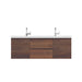 Alya Bath Paterno 60" Double Rosewood Modern Wall Mounted Bathroom Vanity With Acrylic Top and Integrated Sink