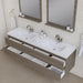 Alya Bath Paterno 72" Double Gray Modern Wall Mounted Bathroom Vanity With Acrylic Top and Integrated Sink