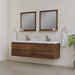Alya Bath Paterno 72" Double Rosewood Modern Wall Mounted Bathroom Vanity With Acrylic Top and Integrated Sink