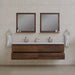 Alya Bath Paterno 72" Double Rosewood Modern Wall Mounted Bathroom Vanity With Acrylic Top and Integrated Sink