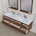 Alya Bath Paterno 72" Double Rosewood Modern Wall Mounted Bathroom Vanity With Acrylic Top and Integrated Sink