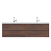 Alya Bath Paterno 72" Double Rosewood Modern Wall Mounted Bathroom Vanity With Acrylic Top and Integrated Sink