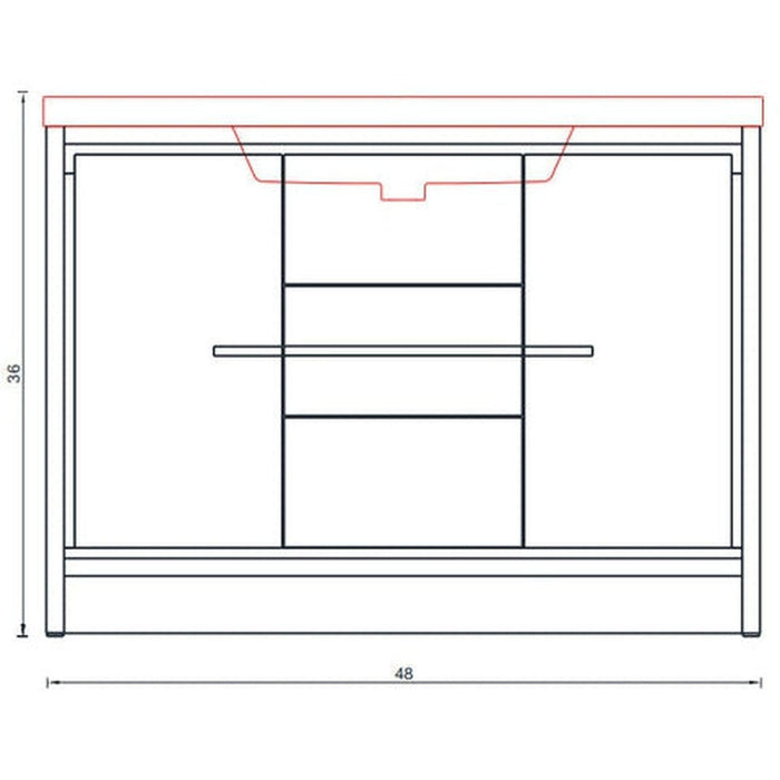 Alya Bath Sortino 48" Single White Modern Freestanding Bathroom Vanity With Acrylic Top and Integrated Sink