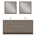 Alya Bath Sortino 72" Double Gray Modern Freestanding Bathroom Vanity With Acrylic Top and Integrated Sink