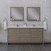 Alya Bath Sortino 72" Double Gray Modern Freestanding Bathroom Vanity With Acrylic Top and Integrated Sink