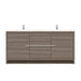 Alya Bath Sortino 72" Double Gray Modern Freestanding Bathroom Vanity With Acrylic Top and Integrated Sink