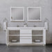 Alya Bath Sortino 72" Double White Modern Freestanding Bathroom Vanity With Acrylic Top and Integrated Sink