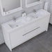 Alya Bath Sortino 72" Double White Modern Freestanding Bathroom Vanity With Acrylic Top and Integrated Sink