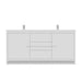 Alya Bath Sortino 72" Double White Modern Freestanding Bathroom Vanity With Acrylic Top and Integrated Sink