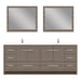 Alya Bath Sortino 84" Double Gray Modern Freestanding Bathroom Vanity With Acrylic Top and Integrated Sink