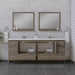 Alya Bath Sortino 84" Double Gray Modern Freestanding Bathroom Vanity With Acrylic Top and Integrated Sink