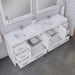 Alya Bath Sortino 84" Double White Modern Freestanding Bathroom Vanity With Acrylic Top and Integrated Sink