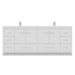 Alya Bath Sortino 84" Double White Modern Freestanding Bathroom Vanity With Acrylic Top and Integrated Sink