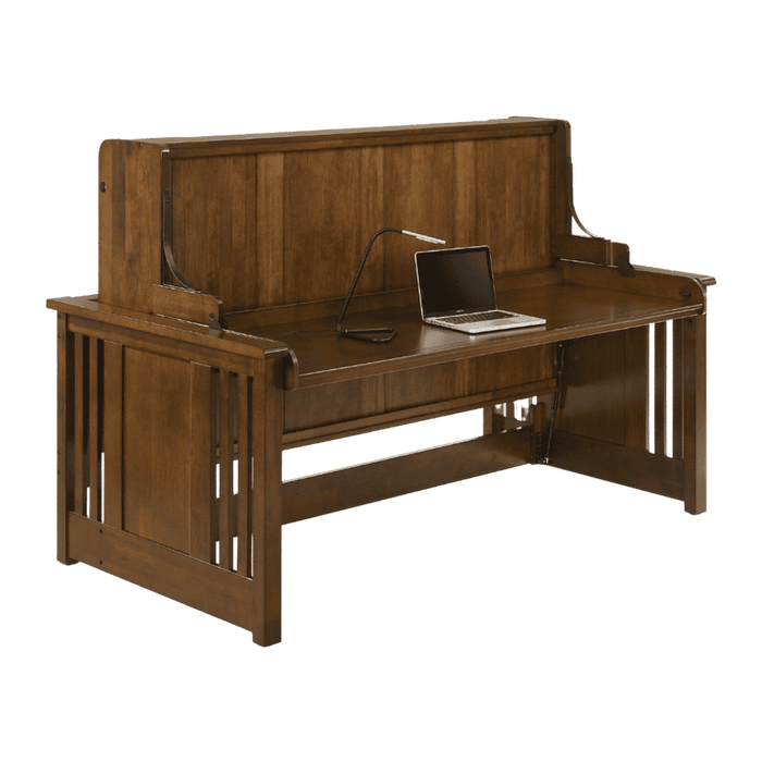 Night and Day Furniture Artisan Desk Bed Complete in Black Walnut