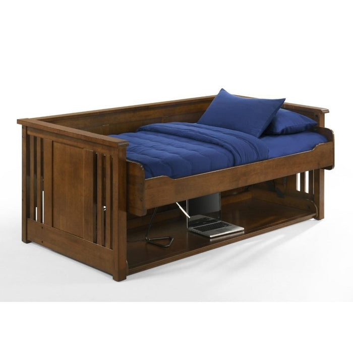 Night and Day Furniture Artisan Desk Bed Complete in Black Walnut