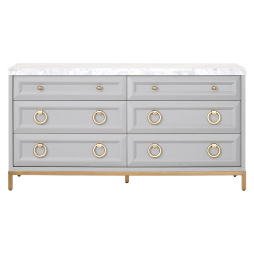 Essentials For Living Traditions Azure Carrera 6-Drawer Double Dresser 6155.DGR-BGLD/WHT
