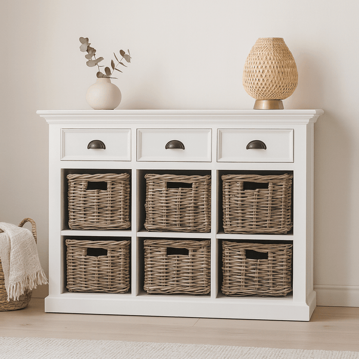 NovaSolo Halifax Buffet with 6 Baskets White B128