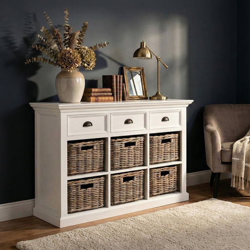 NovaSolo Halifax Buffet with 6 Baskets White B128