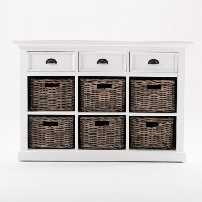 NovaSolo Halifax Buffet with 6 Baskets White B128