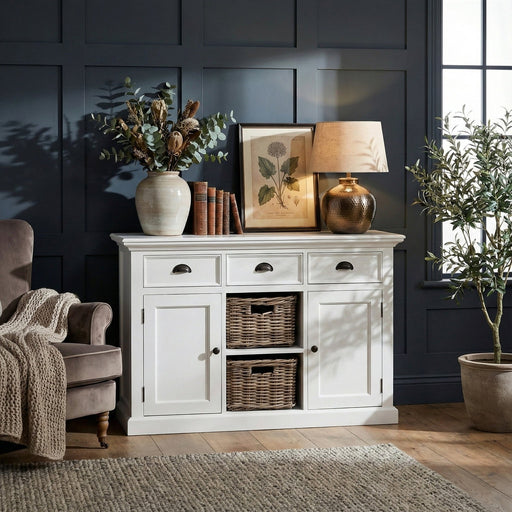 NovaSolo Halifax Buffet with 2 Baskets White B129